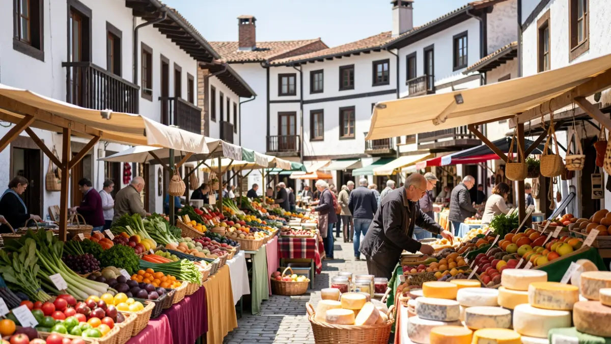 Imagen genérica de un mercado en un pueblo del País Vasco.