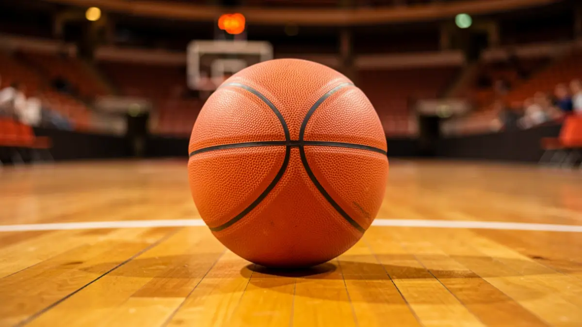 Basketball on a court.