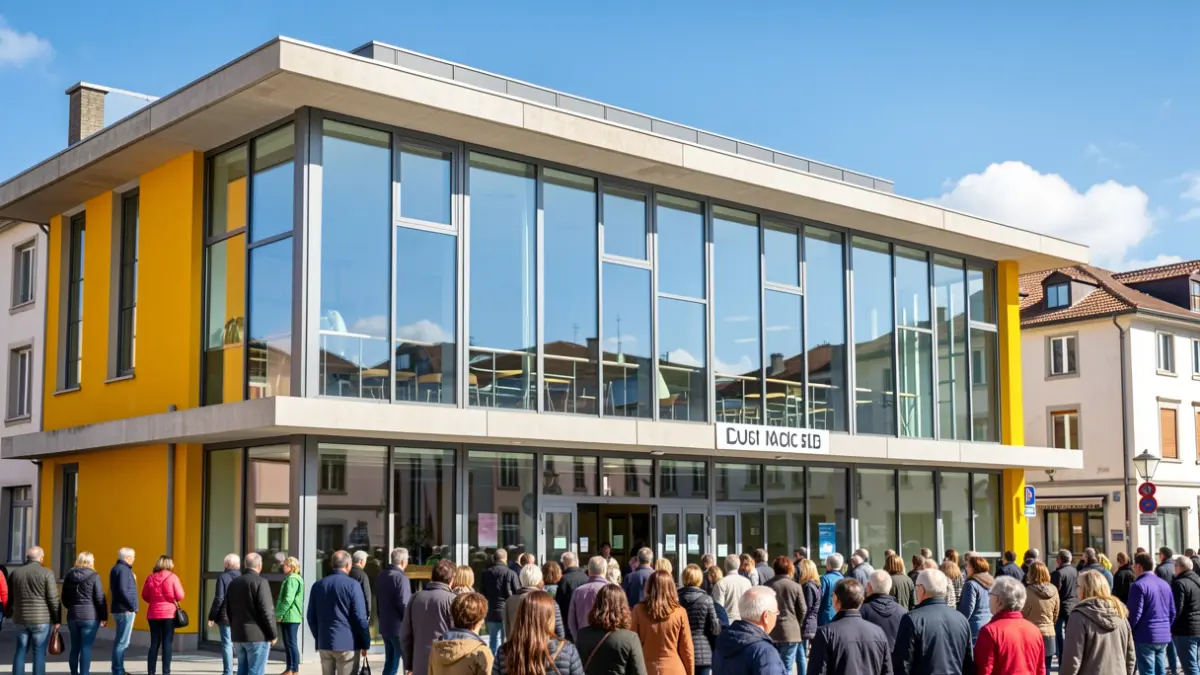 Generic image of a town hall facade, reflecting modern Euskadi architecture.