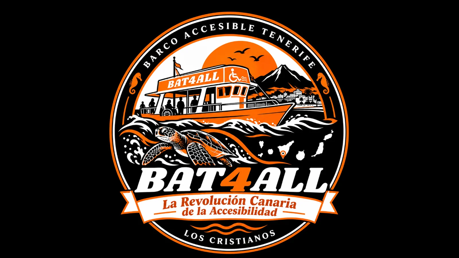 BAT4ALL, itsasontzi irisgarria Los Cristianos-en, Tenerife – Irisgarritasunaren Kanariar Iraultza
