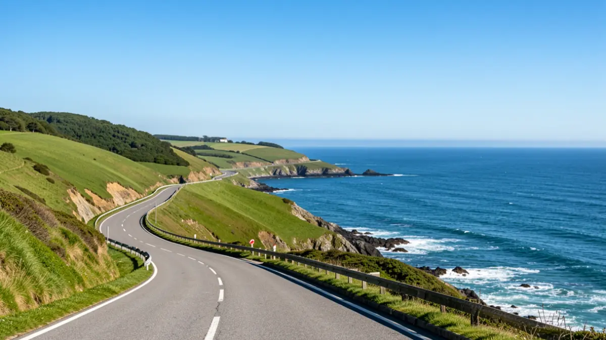 Bik Tri Marmarra triatloiaren ibilbidea Zarautz eta Getaria artean, Euskal kostaldeko paisaiarekin.