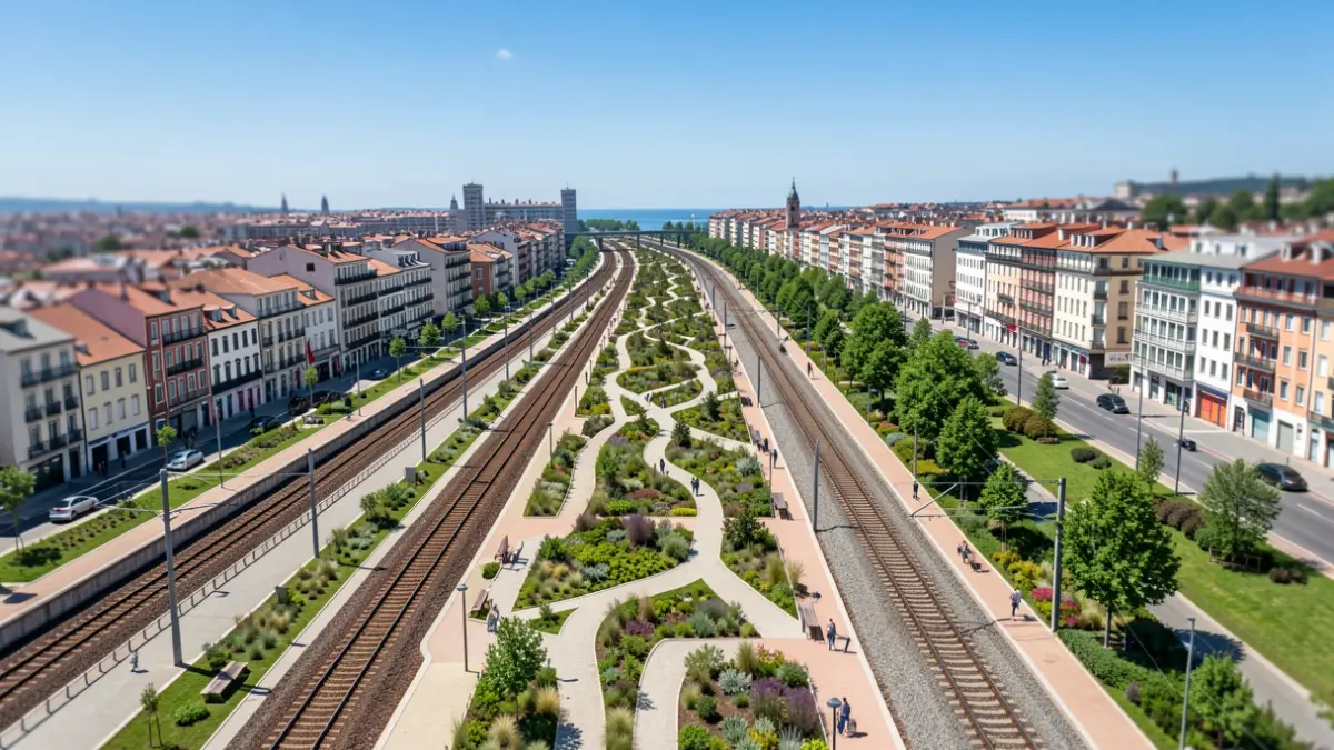 Generic image: A green park over the Eibar railway covering.