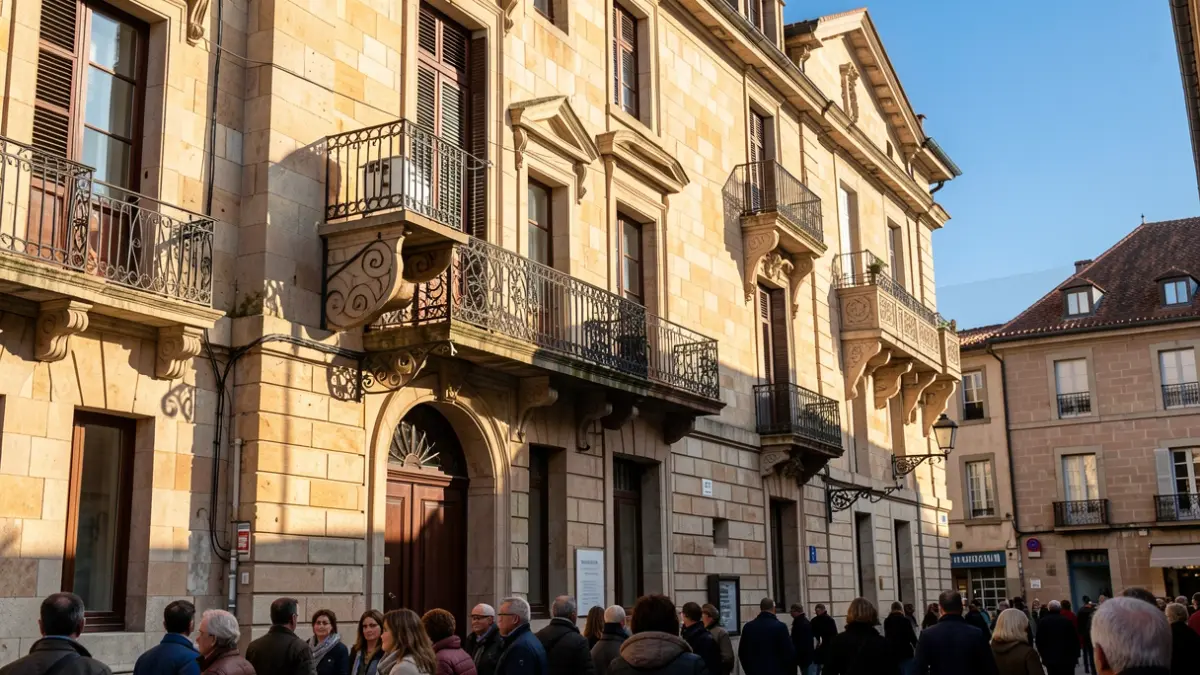 Sunny facade of the Errenteria Town Hall.