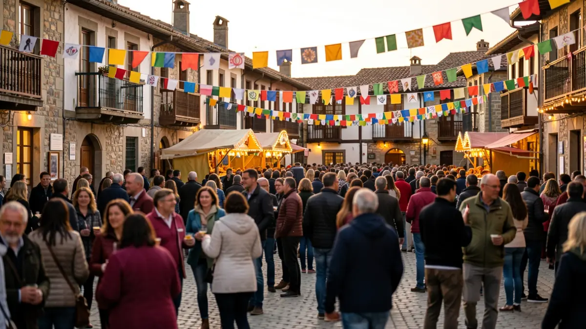 Imagen genérica de una plaza vasca en ambiente festivo.
