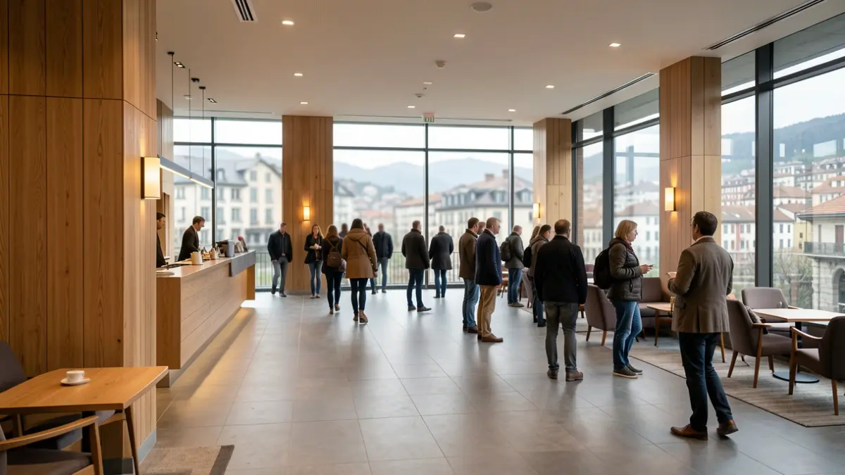 Irudi generikoa hotela lobby batean.