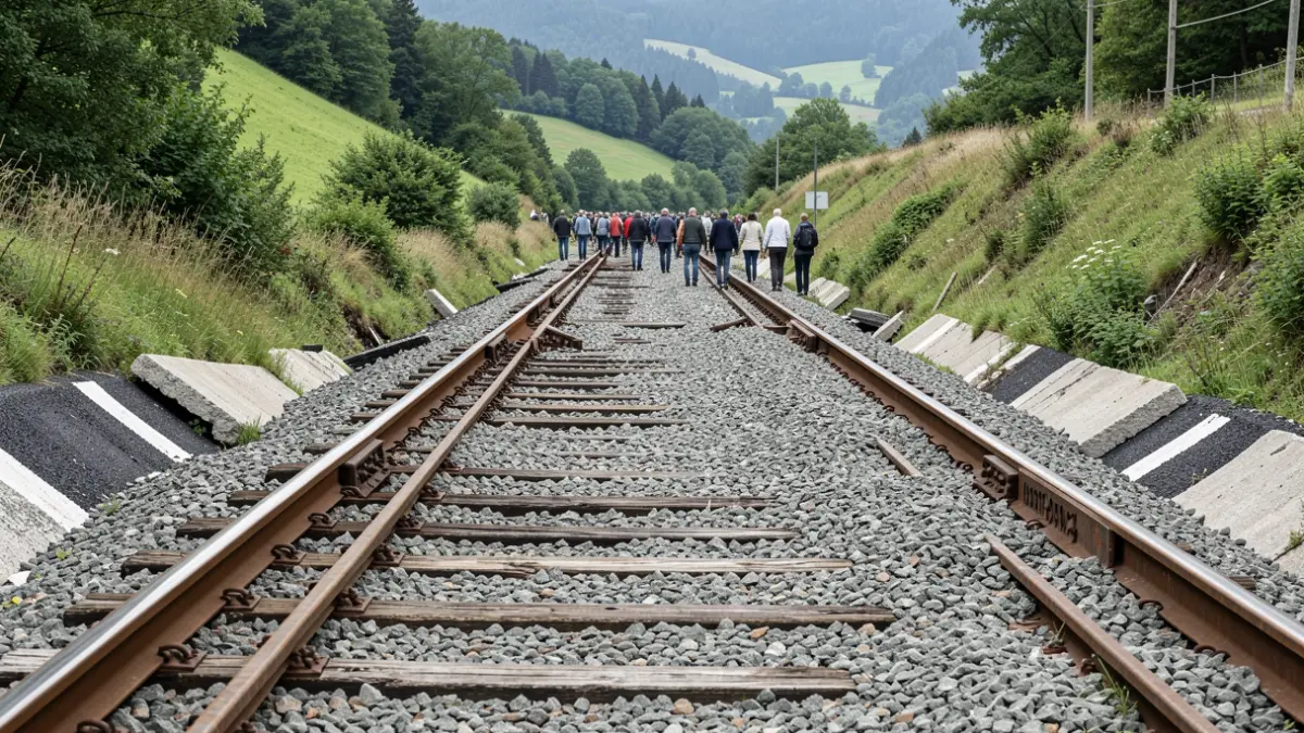 Generic image showing the replacement of old railway tracks.