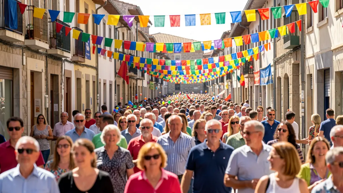 Imagen genérica que representa una celebración multitudinaria y colorida del 50 aniversario de Kilometroak en Lazkao.
