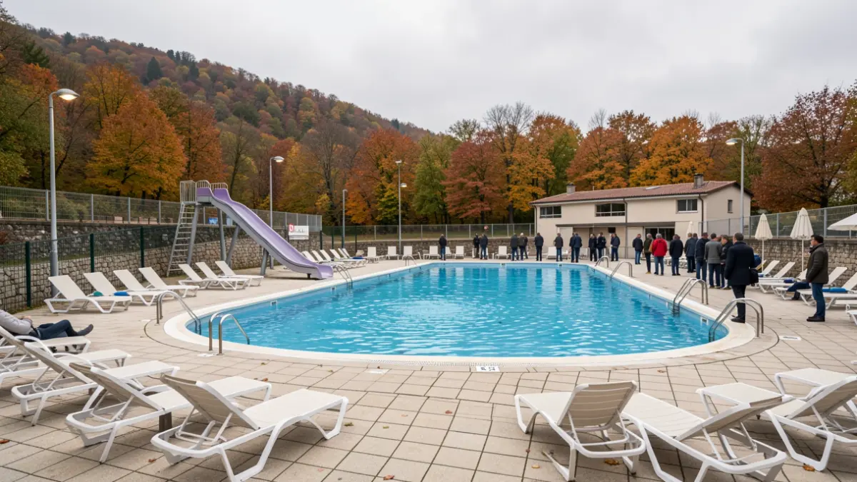 Generic image of the Mintxeta swimming pools in Elgoibar at the end of the season.
