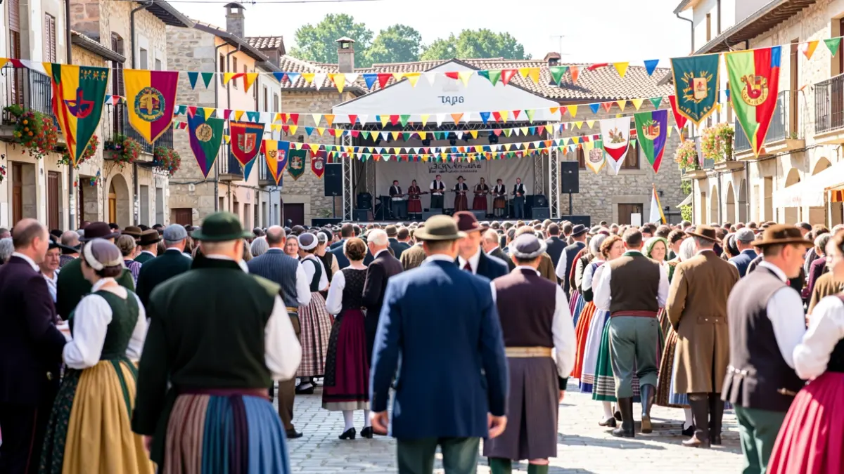 Irudi generikoa Euskal Jaietako jai-eszenaren ingurukoa, Ortuellako herriko plazan.