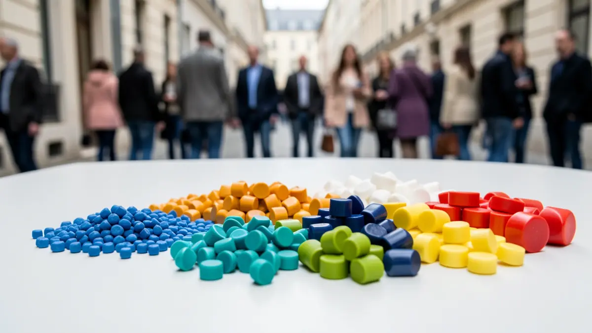 Close-up image of plastic materials for industry.