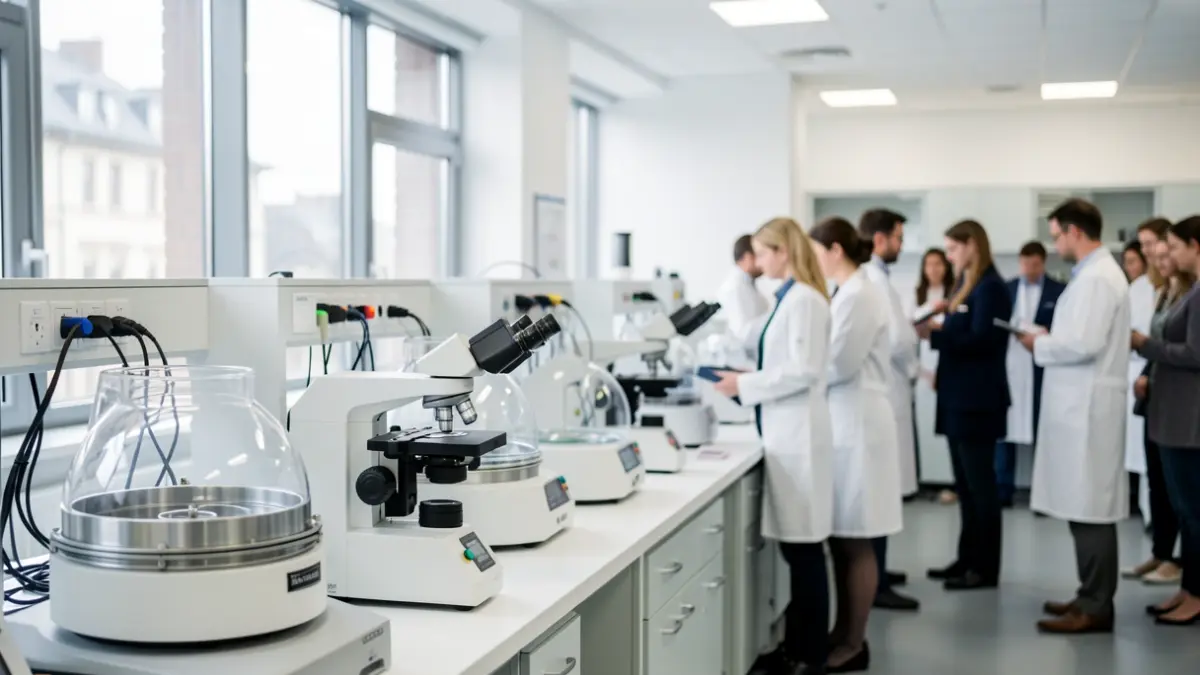 Interior of a modern laboratory with advanced scientific equipment.
