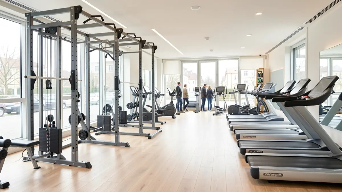 Renovated fitness room in a sports center.