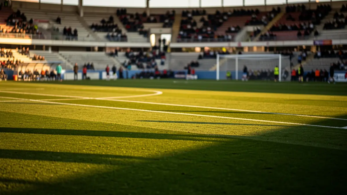 Irudi generiko bat Eibarko futbol zelaiarena, argi naturalarekin.