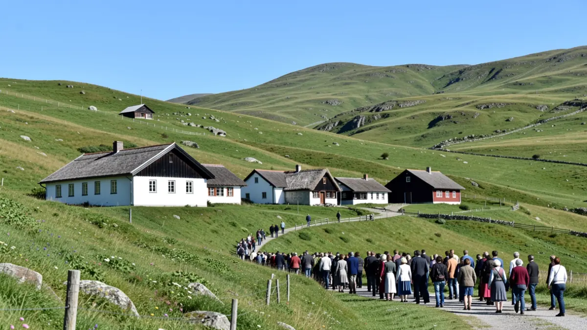 Generic image of Euskadi landscape and traditional baserri houses.
