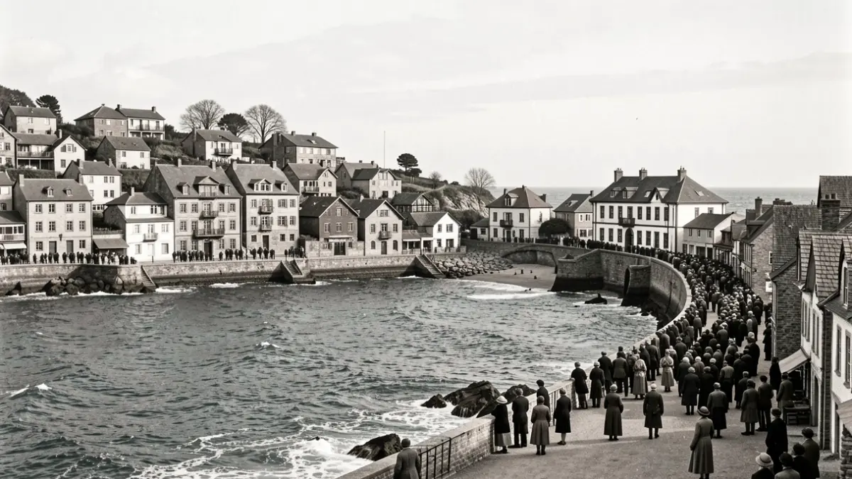 Irudi generikoa: Sukarrietako eta Kanalako argazki historikoak, kostaldea eta arkitektura tradizionala erakusten dituena.