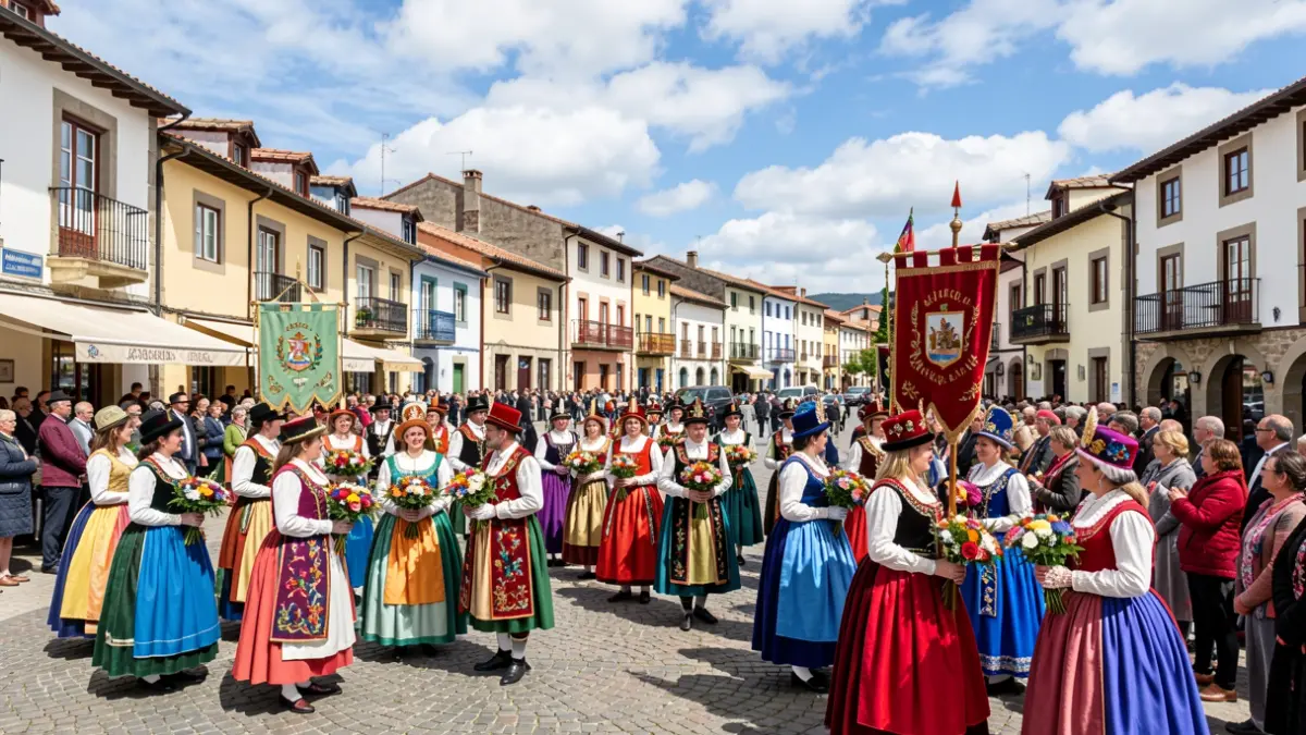 Generic image of the Euskal Jai Eguna atmosphere, with people in traditional costumes.