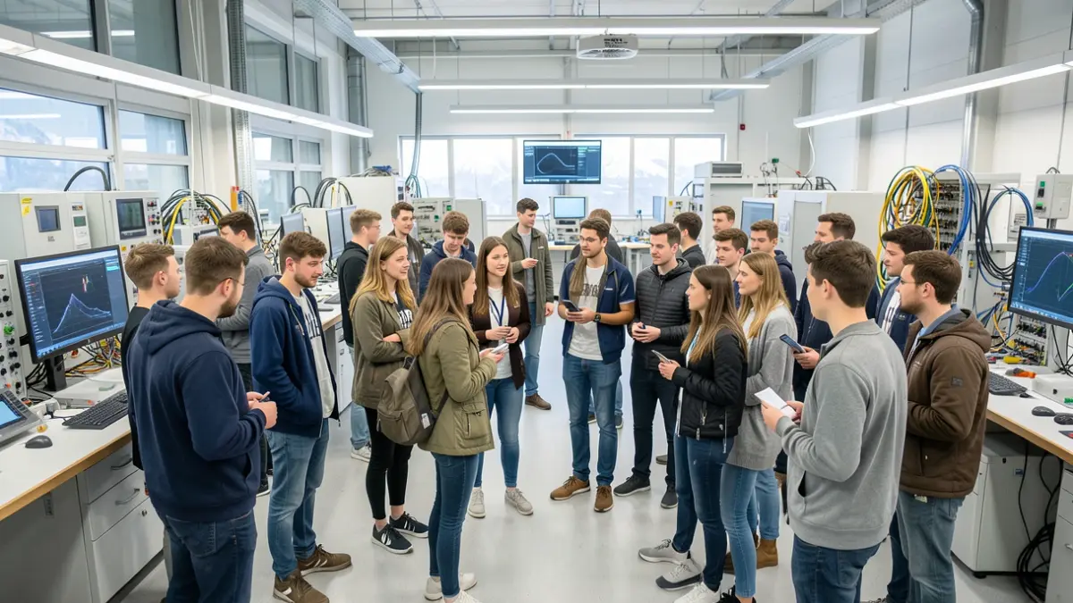 Generic image: switzerland, a group of young students working on science and technology.