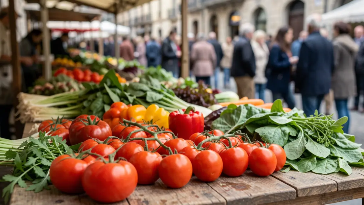 Generic image: Fresh produce from the Vitoria-Gasteiz area on a table.