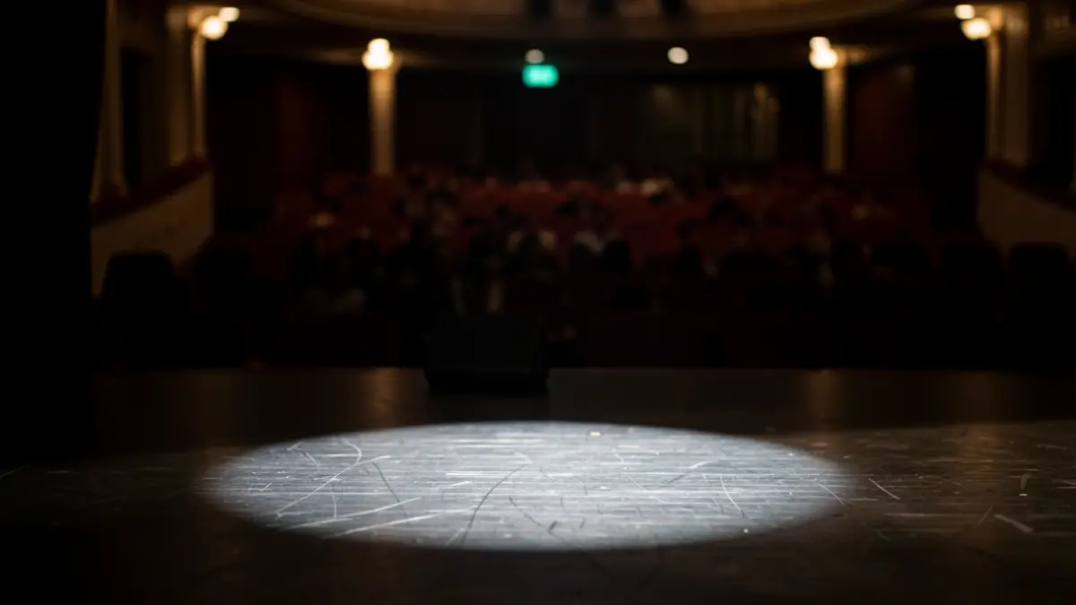 Generic image: a lit theatre stage with empty seats in the background.