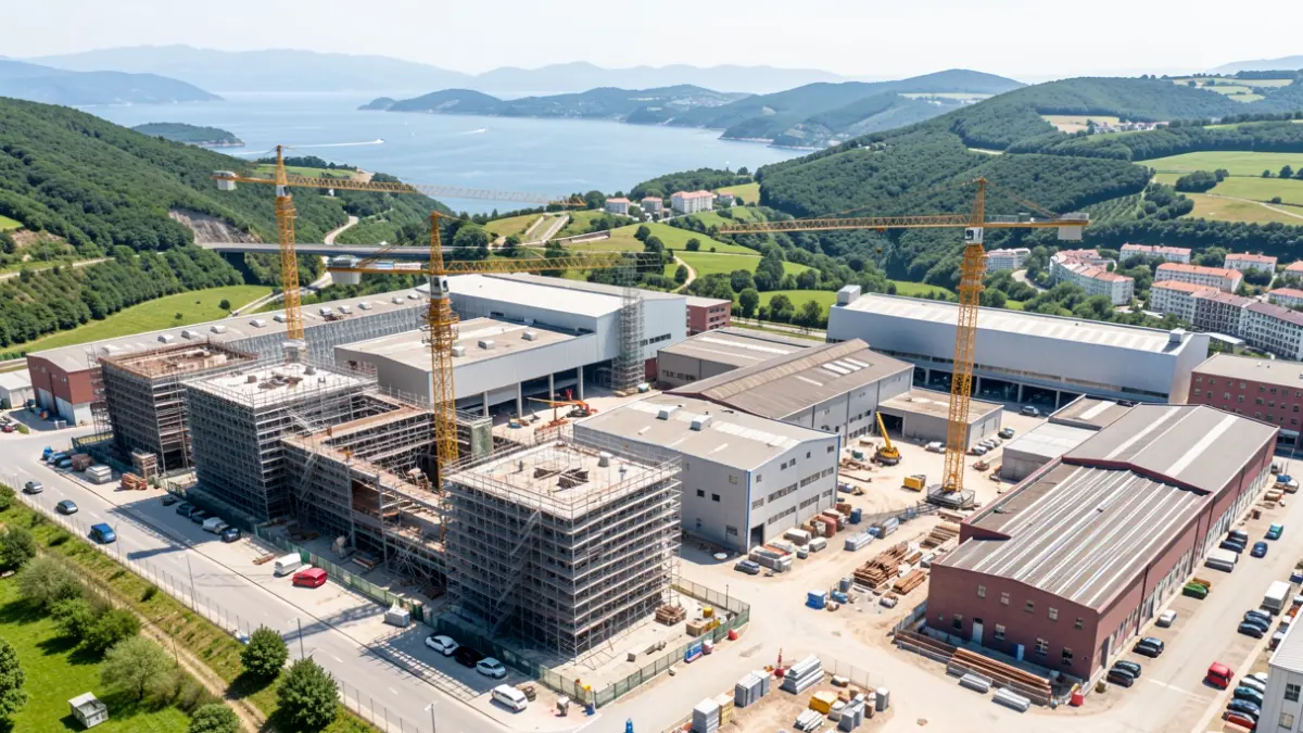 Generic image of urban development works in Punta Zorrotza, Bilbao.