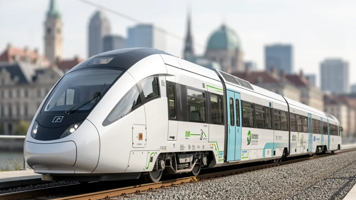 Europako trenbide-sare berrirako tren-diseinu baten ikuspegi futurista.