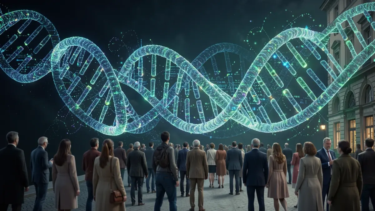 Generic image representing the human genome and DNA strands.