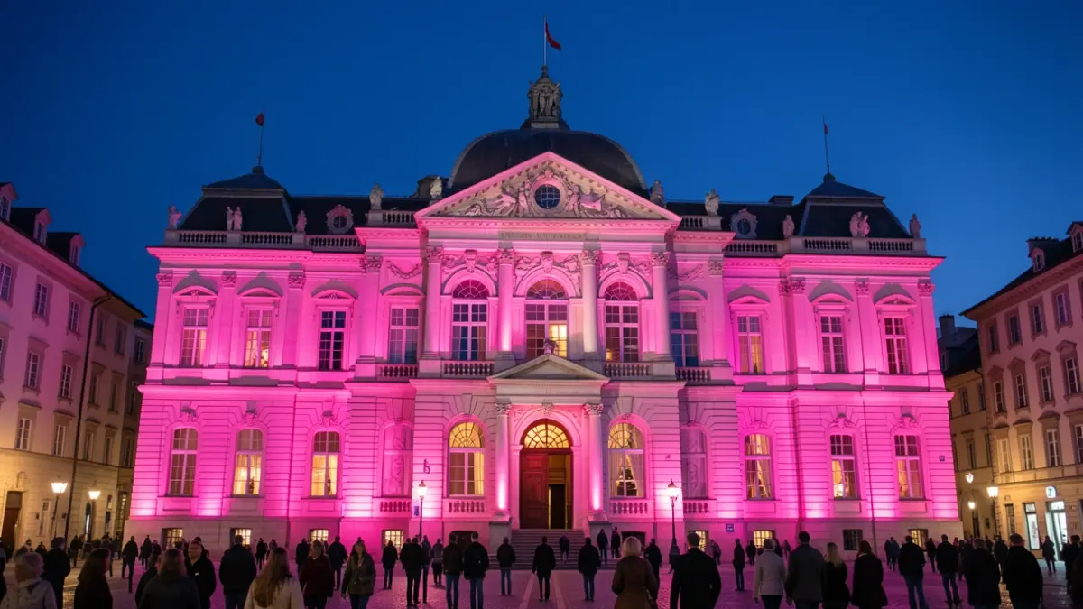 Generic image: with a clear sky above. Classic European architecture. No people or text visible.