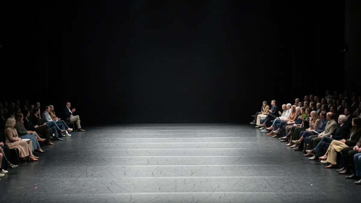 Imagen genérica de un escenario vacío para una obra de teatro.
