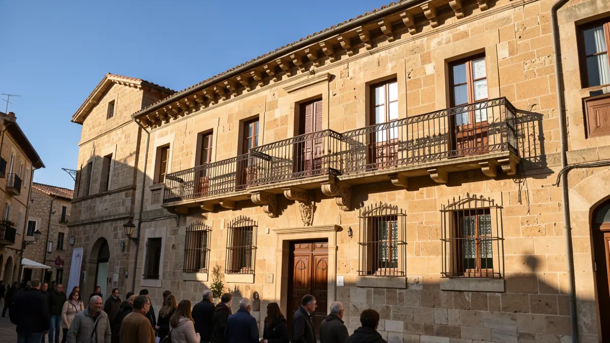 Generic image. Facade of a public institution, sunlight.