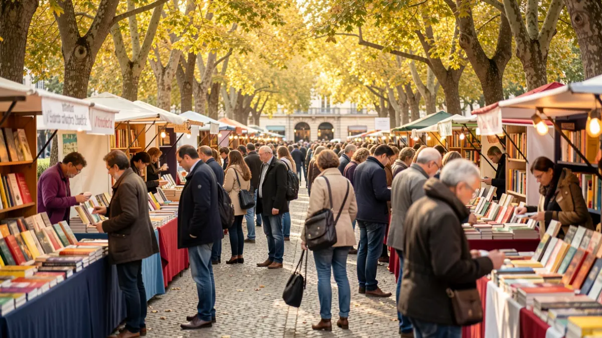 Imagen genérica: Ambiente de la Feria del Libro de Vitoria-Gasteiz en el parque de La Florida.