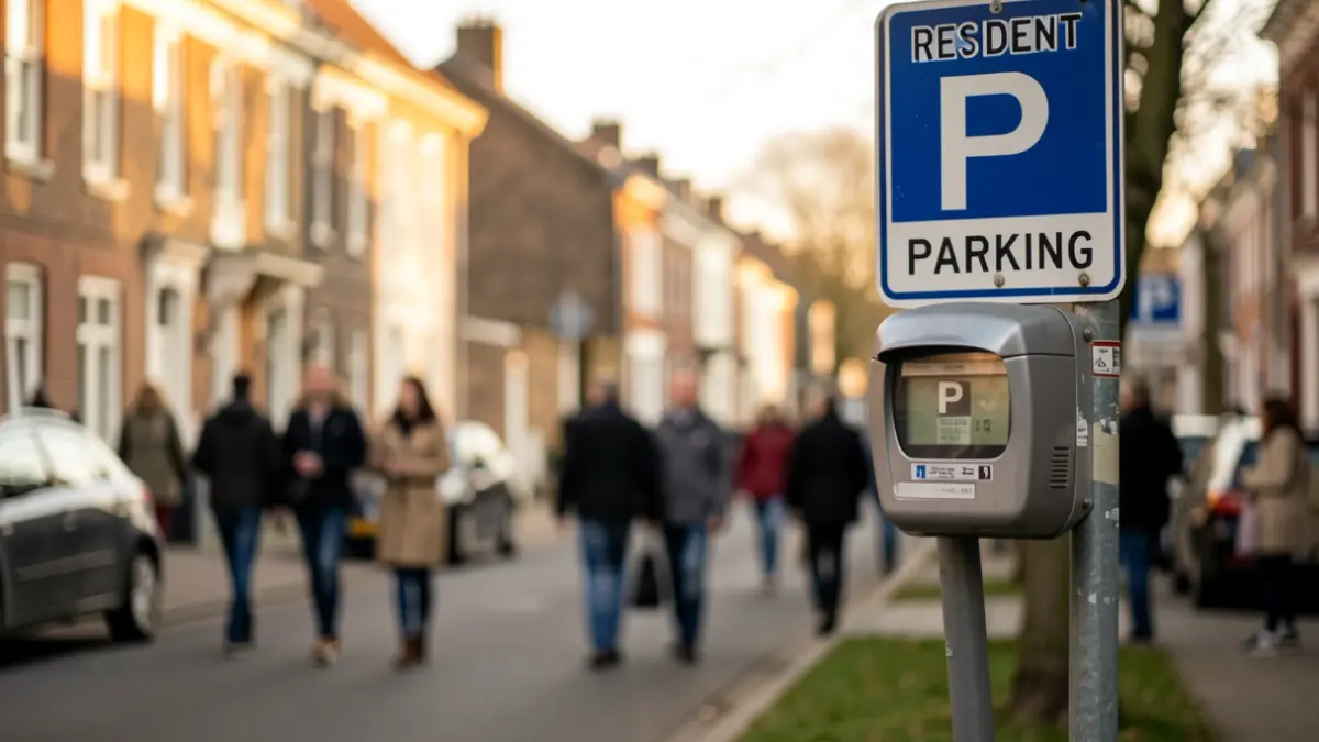 Generic image: resident parking sign and natural light.